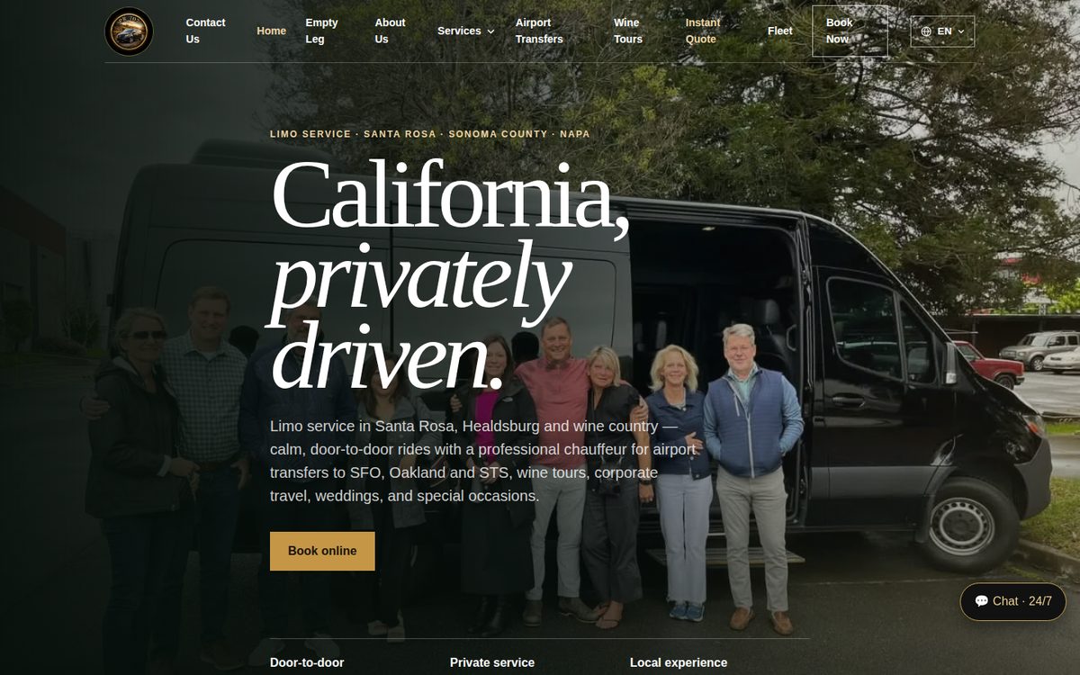 Private Ride 707 — wine country tour clients